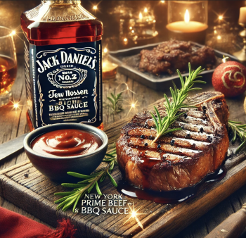 Стейк Нью-Йорк Праймбиф в идеальной паре с соусом Jack Daniels Original BBQ